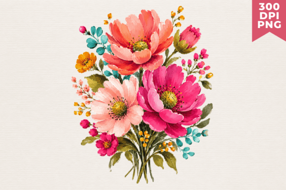 Download Whimsical Summer Flowers Clipart PNG - Flower Collection