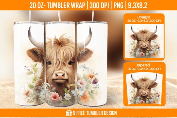 Download 3D Highland Cow Tumbler Designs, - Tumbler design Collection
