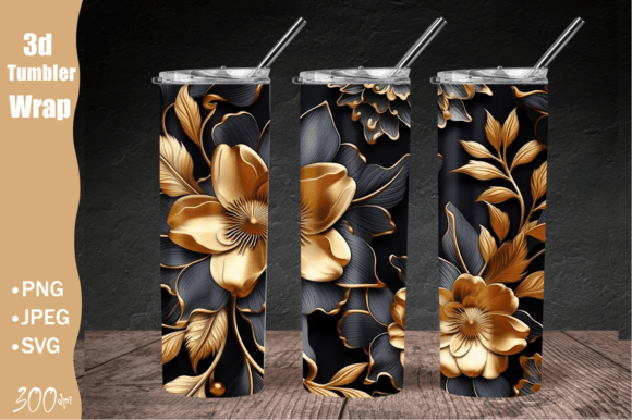 Download 3D Flower Tumbler Wrap, Wild Flowers - Flower Collection