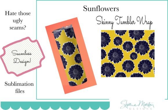 Download Sunflower Sublimation 20 Oz Tumbler Wrap - Flower Collection