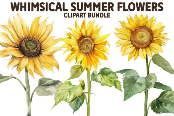 Download Whimsical Summer Flowers Clipart - Flower Collection
