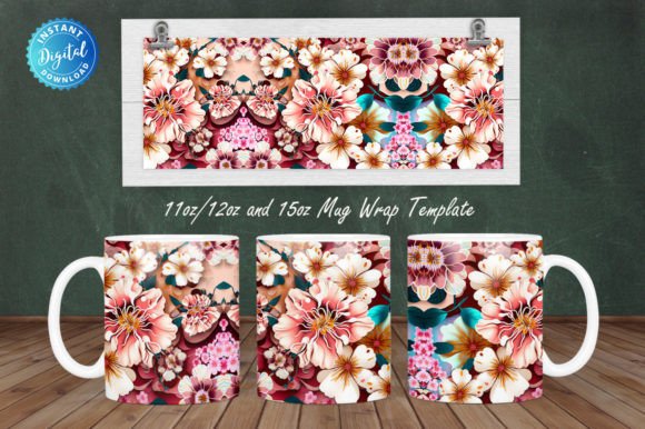 Download Sakura Floral Boho Flower 11 Oz Mug - Flower Collection