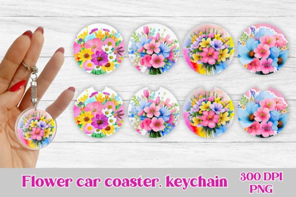 Download Car Coaster Flower Sublimation Design - Flower Collection