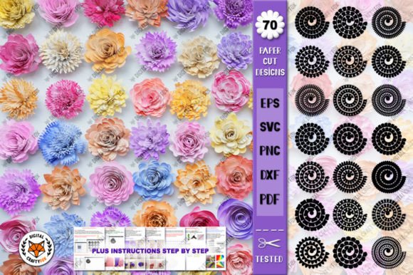 Download Rolled Flowers, 3D Paper Flowers Bundle - Flower Collection