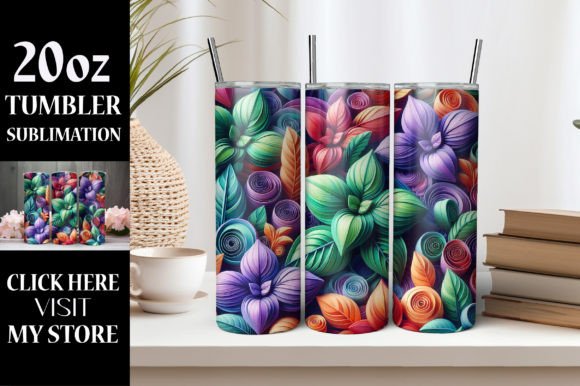 Download 3D Flower Tumbler Wrap Sublimation - Flower Collection