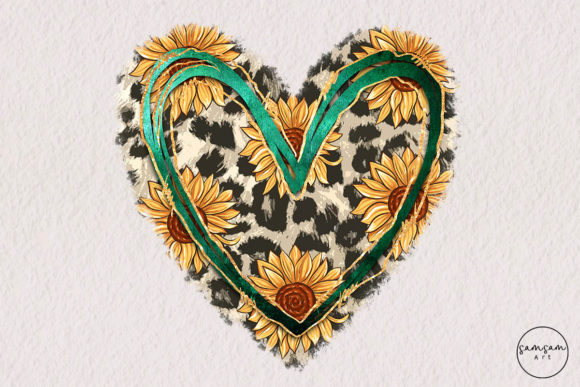Download Cowhide Sunflower Heart PNG Sublimation - Flower Collection