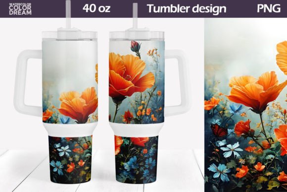 Download 3D Flowers Tumbler 40 Oz - Flower Collection