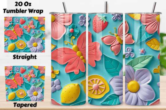 Download Spring 3D Flowers Tumbler Wrap | Seamles - Flower Collection