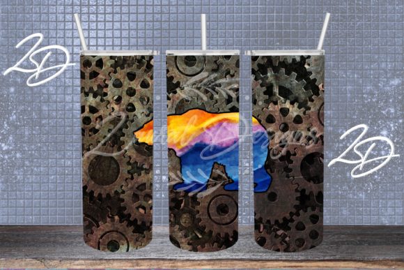 Download Bear &amp; Gears Masculine Tumbler Design - Tumbler design Collection