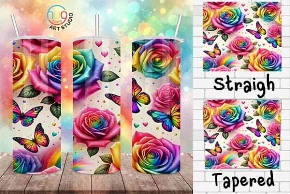 Download Rainbow Watercolor Roses Pride Tumbler - Pride tumbler Collection