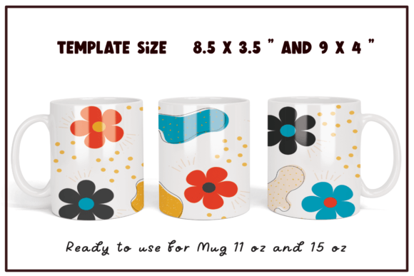 Download Retro Flower Boho Coffee Mug Sublimation - Flower Collection