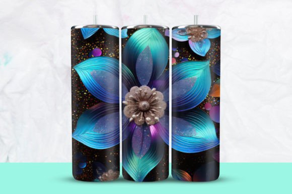 Download 3D Flower Tumbler Wrap - Flower Collection