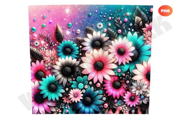 Download Sunflowers Tumbler Designs Png, Glitter - Tumbler design Collection