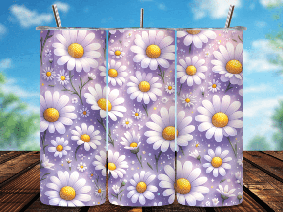 Download Purple Daisy Flower Pattern Tumbler Wrap - Flower Collection