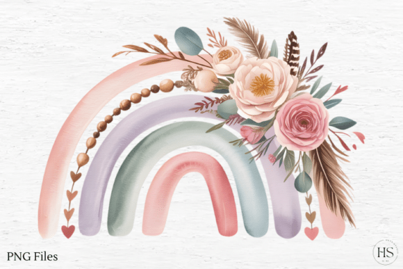 Download Floral Boho Rainbow PNG, Valentine PNG - Rainbow png Collection