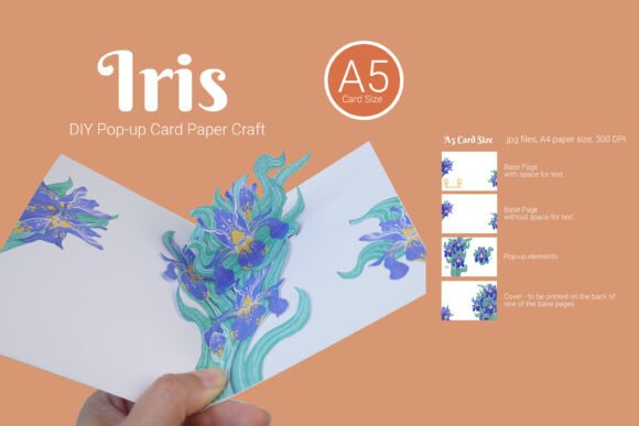 Download Iris Popup Card 3d Flowers Card - Flower Collection