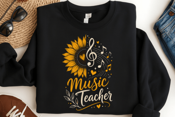 Download Music Teacher Sunflower Shirt PNG - Flower Collection