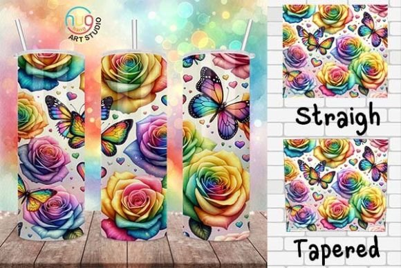 Download Rainbow Watercolor Roses Pride Tumbler - Pride tumbler Collection
