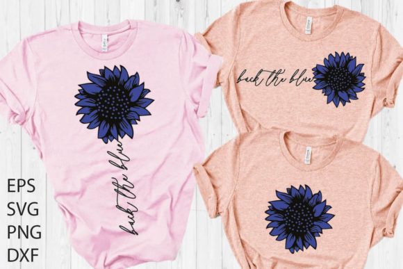 Download Back the Blue Sunflower Shirt Svg - Flower Collection
