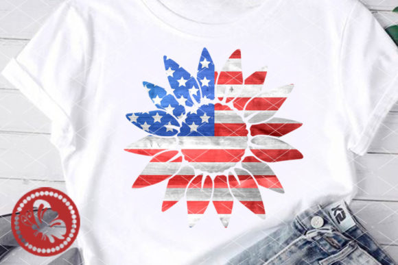 Download Sunflower USA Flag Sublimation Transfers - Flower Collection