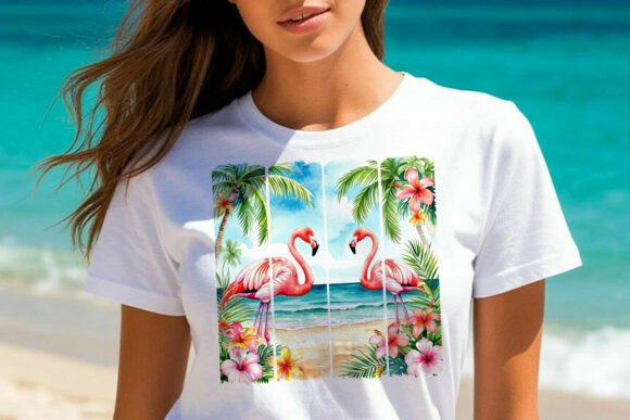 Download Sea Beach Flamingos Tropic Flowers - Flower Collection