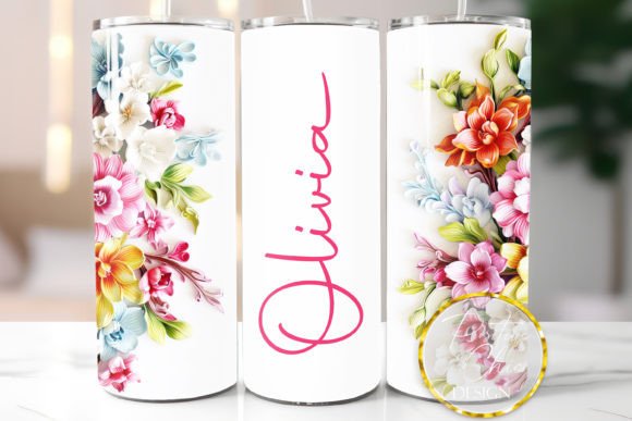 Download 3D Flowers Sublimation Tumbler Wrap PNG - Flower Collection
