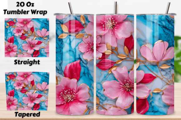 Download 3D Flowers Sublimation Tumbler | Seamles - Flower Collection