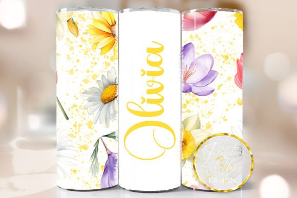 Download Personalized Floral Tumbler Design PNG - Tumbler design Collection