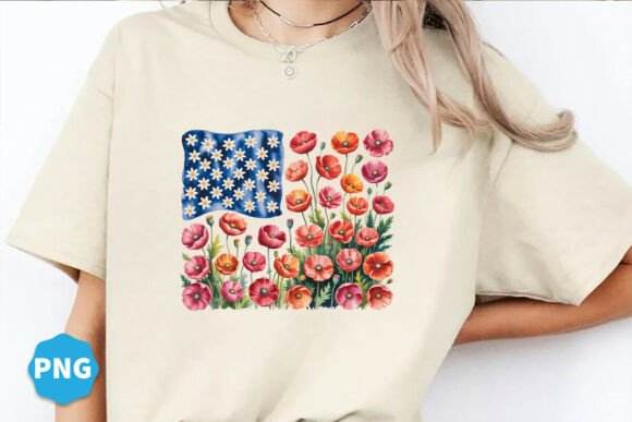 Download Flower Brushstroke America Flag Png - Flower Collection