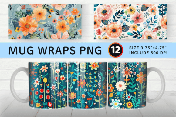 Download Boho Flower Garden Mug Wrap Sublimation - Flower Collection