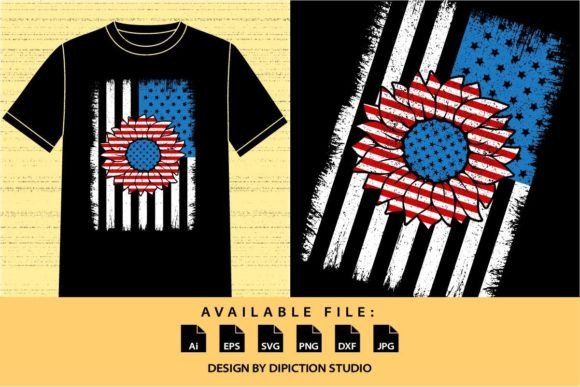 Download American Flag Patriotic Sunflower Shirt - Flower Collection